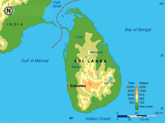 Map of Sri Lanka